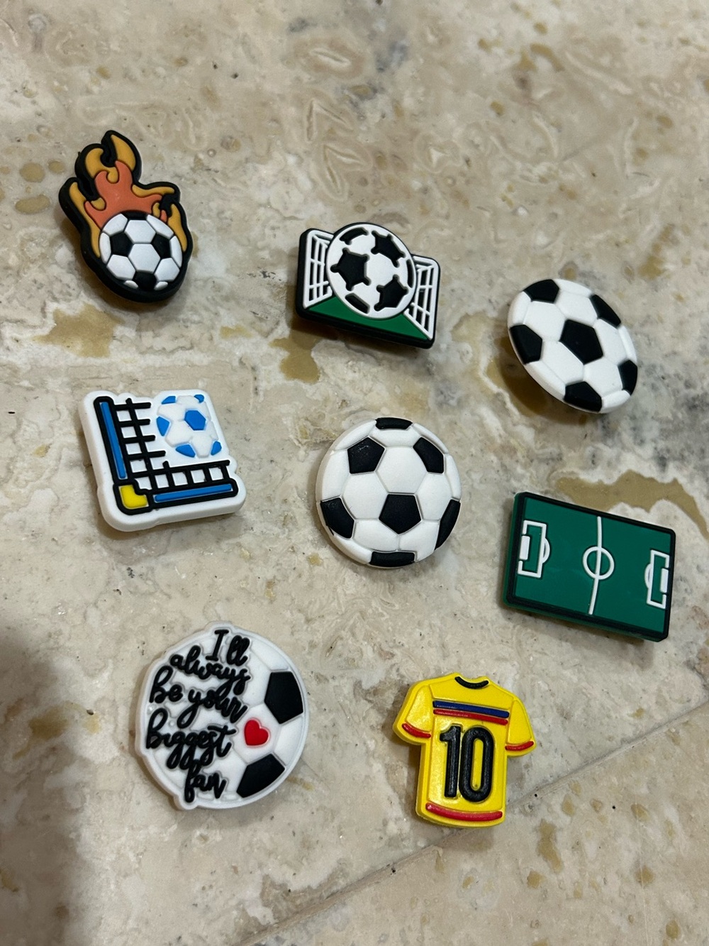Set of 8 Soccer Croc Charms